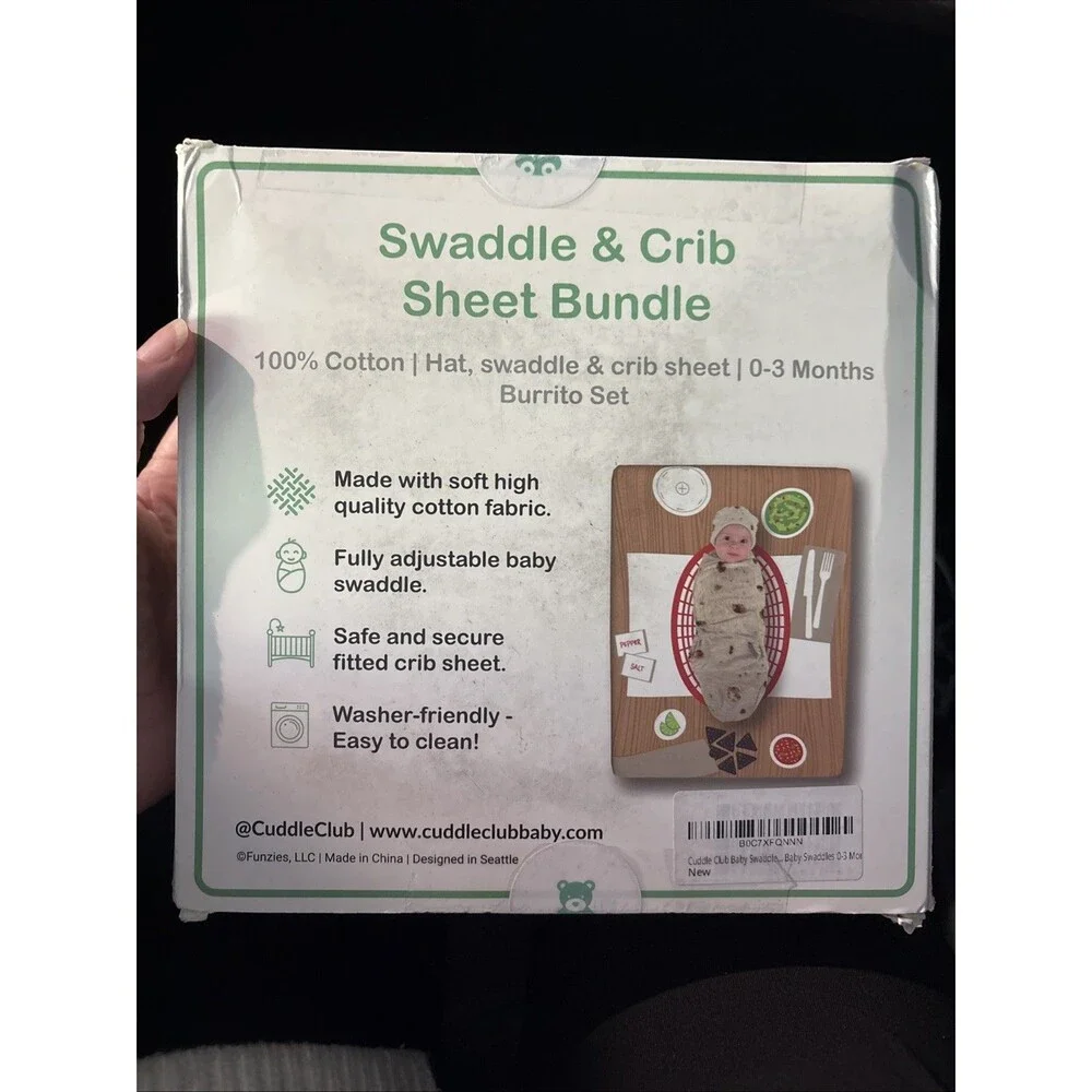 New Cuddle Club Swaddle & Crib Sheet Burrito Set Size Small 0-3 Mos Gift $40